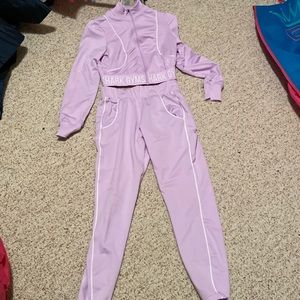 Gymshark Purple 2 piece outfit coat and pants size XS like new